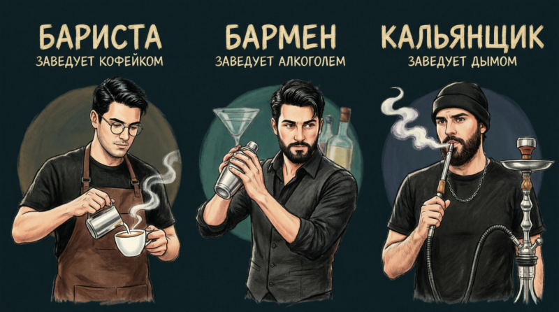 Бармен, бариста или кальянный мастер: какую профессию выбрать в HoReCa в 2026 году