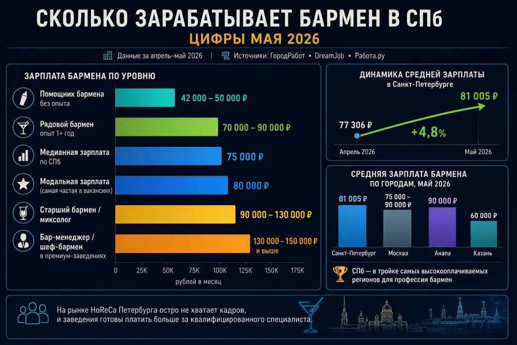 График зп Бармена